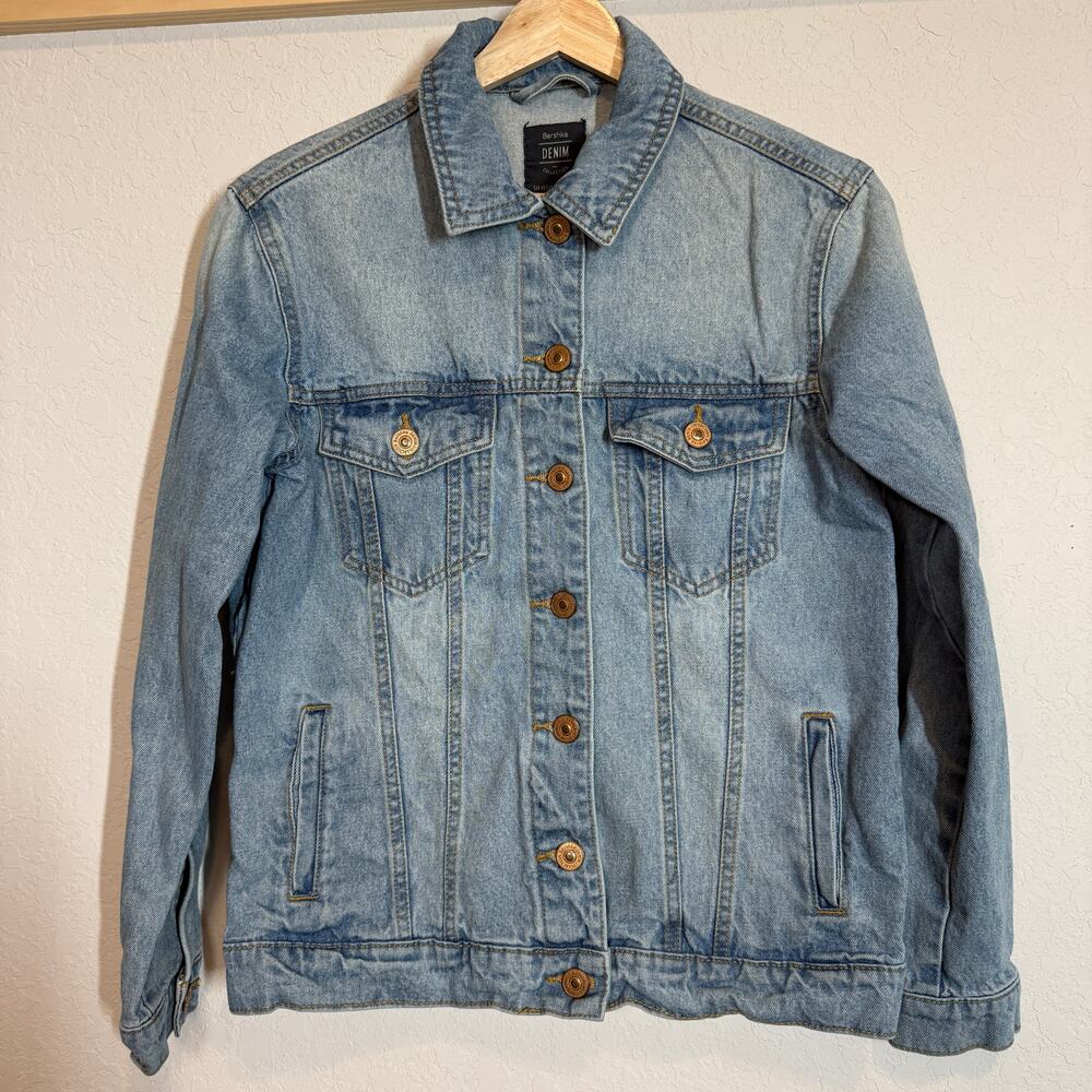 Women's Bershka Denim Collection Blue Jean Denim Jacket Size XS‎